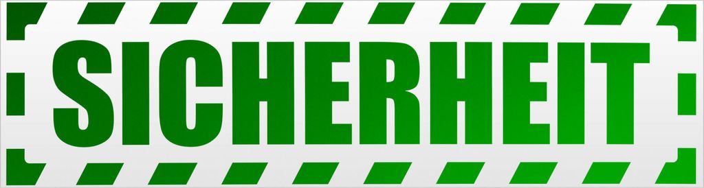 Kiwistar Sicherheit Security gestreift Magnetschild Schild magnetisch - 30cm Grün - reflektierend - Magnetfolie für Auto PKW Kfz