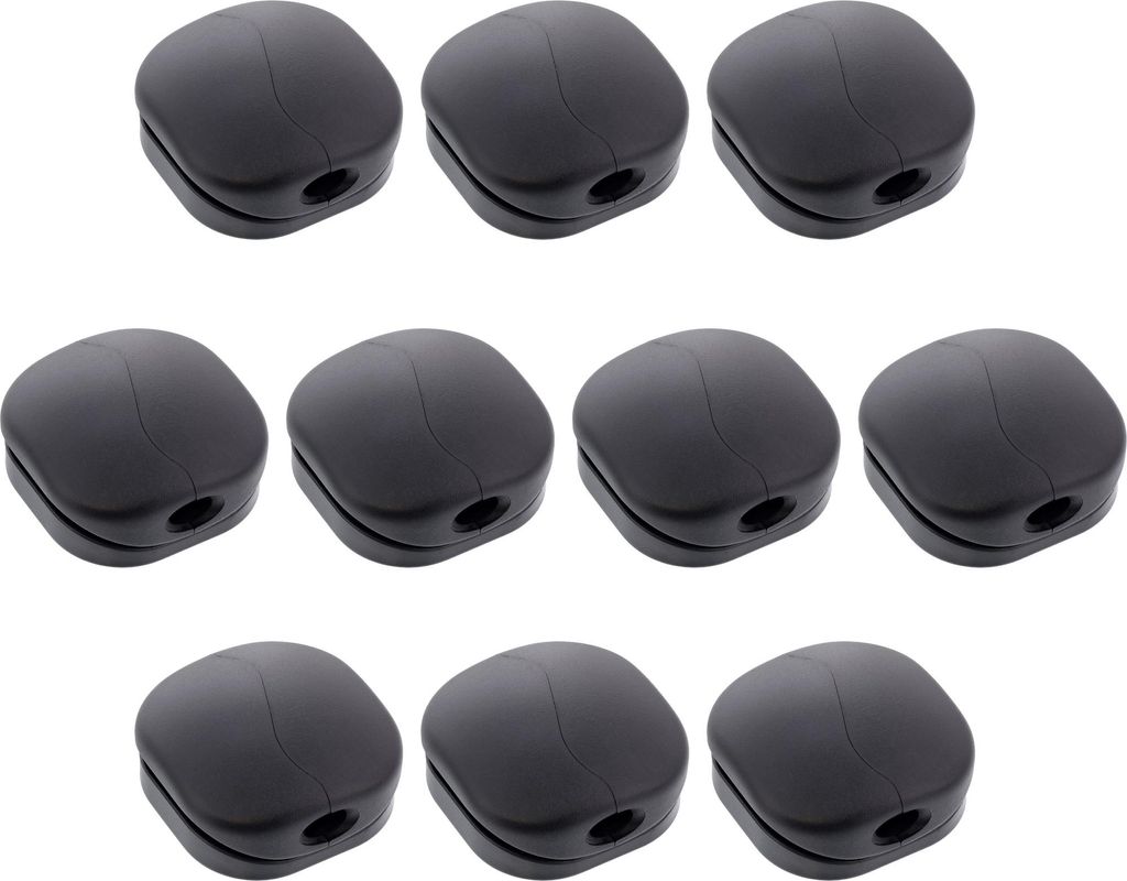 10er Pack InLine Click Kabelmanager 1-Line, schwarz