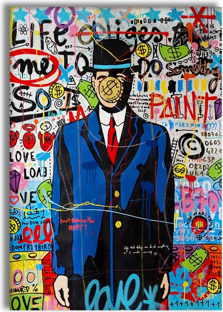 Paint - Zeitgenössisches Leinwandbild auf Holzrahmen 70x100 cm