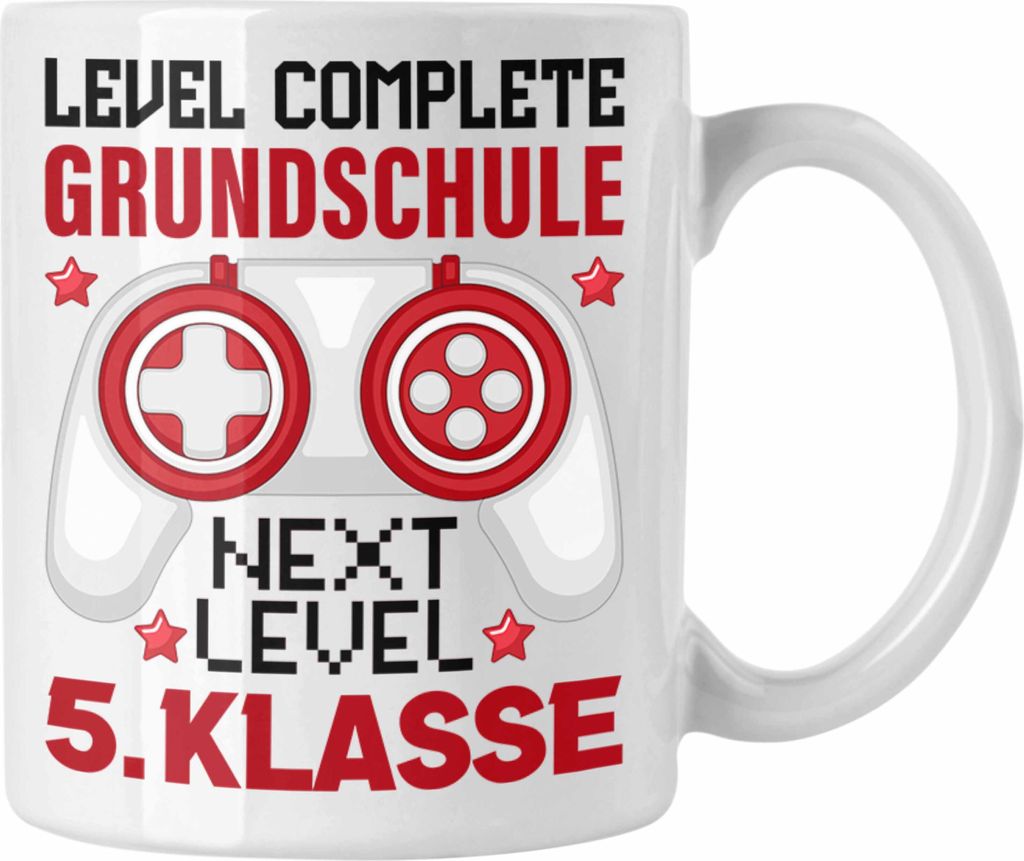Trendation - 5. Klasse Jungs Weiterführende Schule Grundschule Geschenk Tasse Gamer Schulkind 5. Klasse (Weiß)