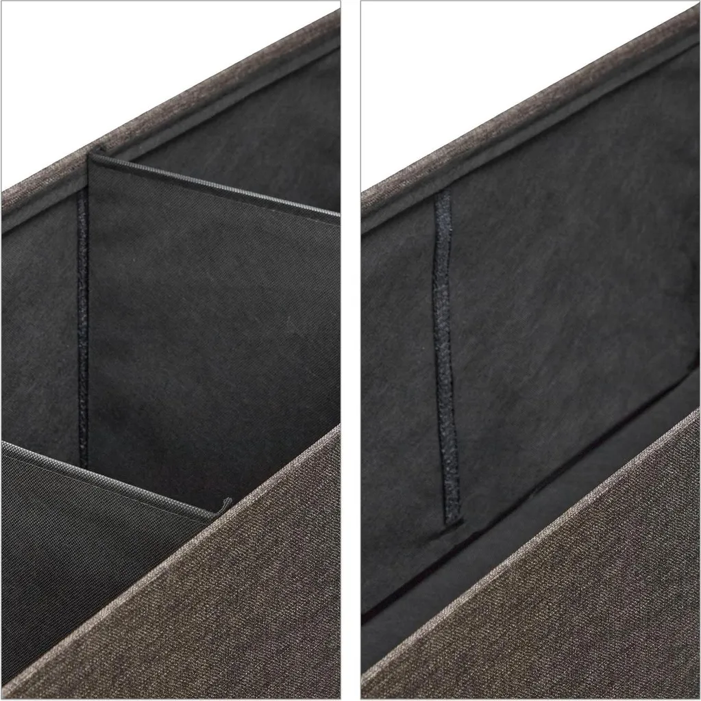 Banc à 3 compartiments modulable avec coussin gris anthracite amovible
