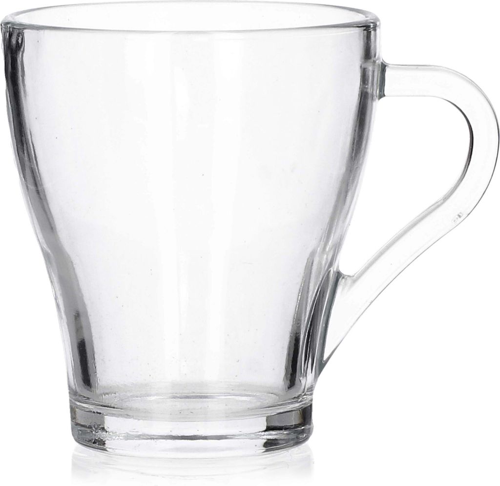Tasse Becher mit Henkel aus GLAS 270 ml Kaffeebecher Teebecher