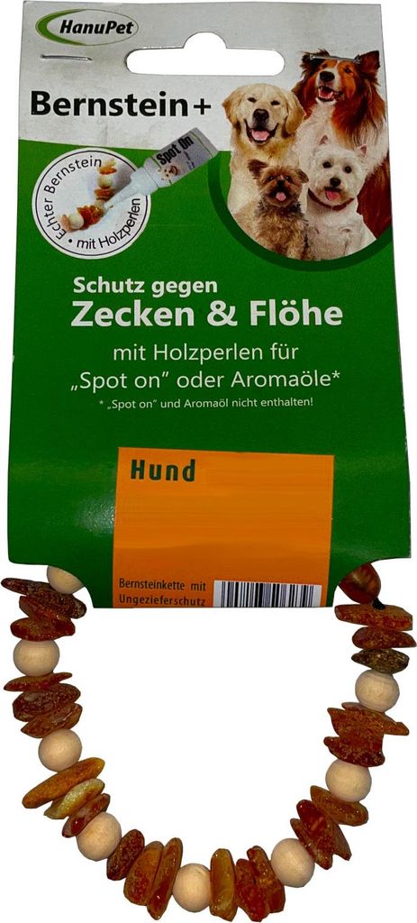 Bernsteinkette Zecken- und Flohhalsband für Hunde - XL