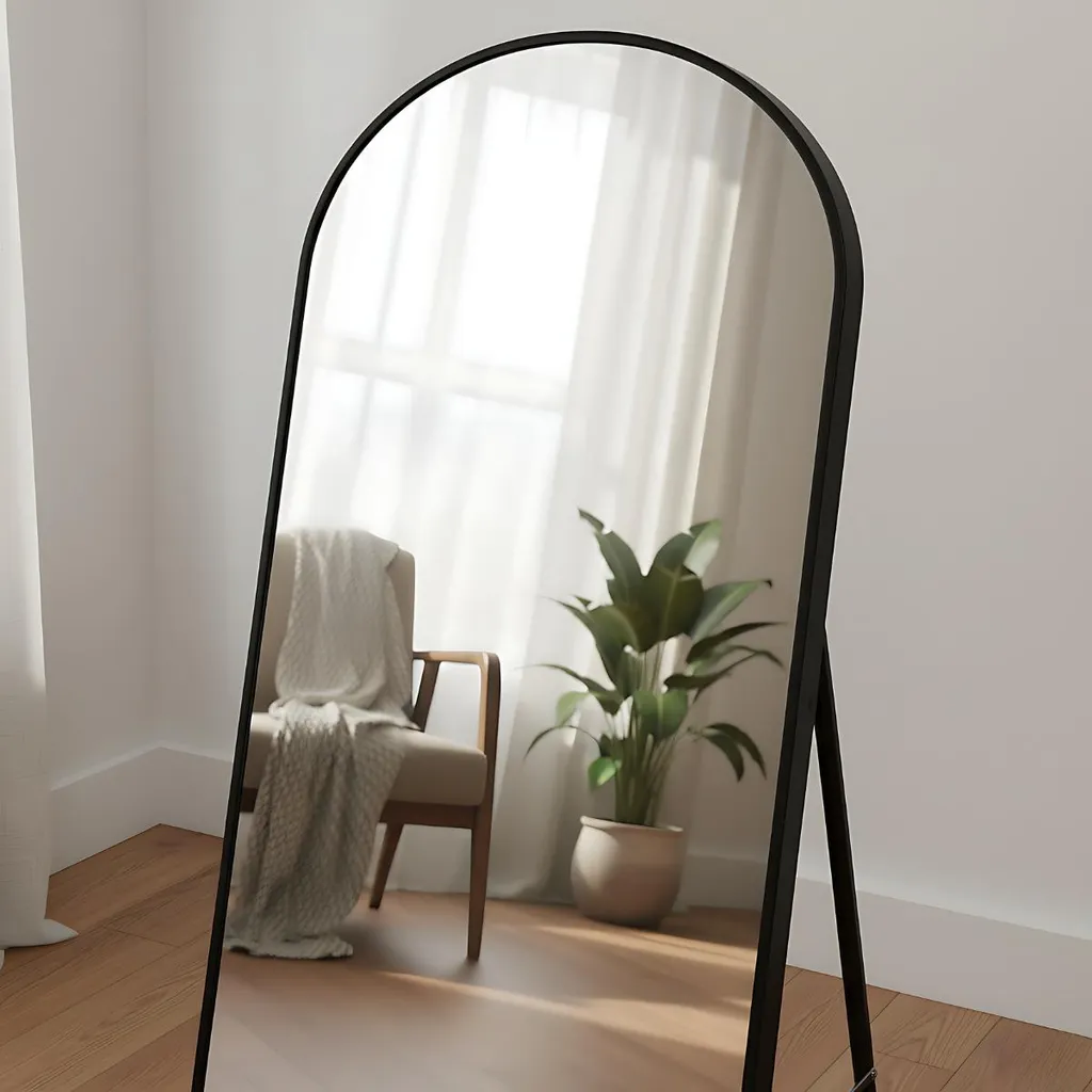 Miroir psyché rectangulaire FRAM 150x50 cm avec support stable intégré