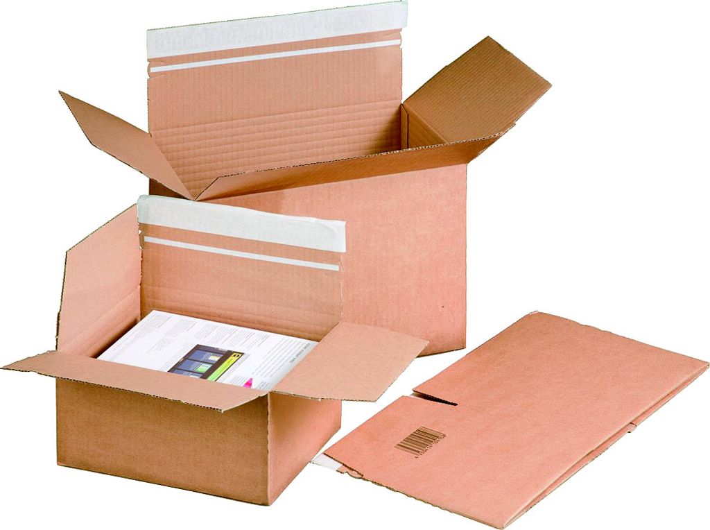 10x Automatikbodenkarton 213x153x109mm selbstklebend - Blitzboden Versandkarton mit Automatikboden Faltschachtel Versandschachtel, braun