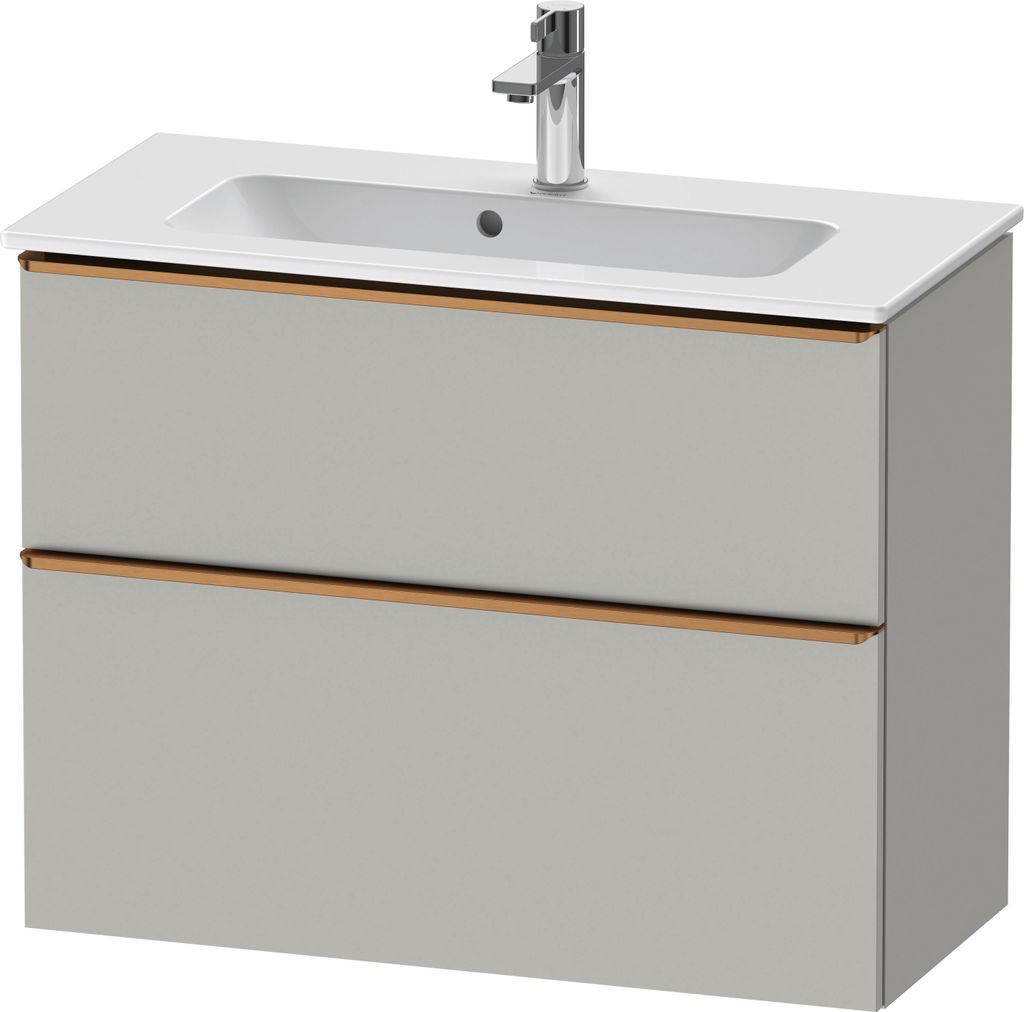 Duravit D-Neo Waschtischunterbau wandhängend, Compact, 810x625x372mm, 1 Auszug, 1 Schubkasten, mit Griff Bronze gebürstet, DE4369004070000