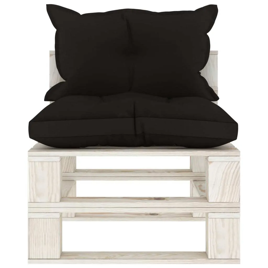 Canapé de Jardin en Palette de Bois Noir et Coussin d'Assise Confort