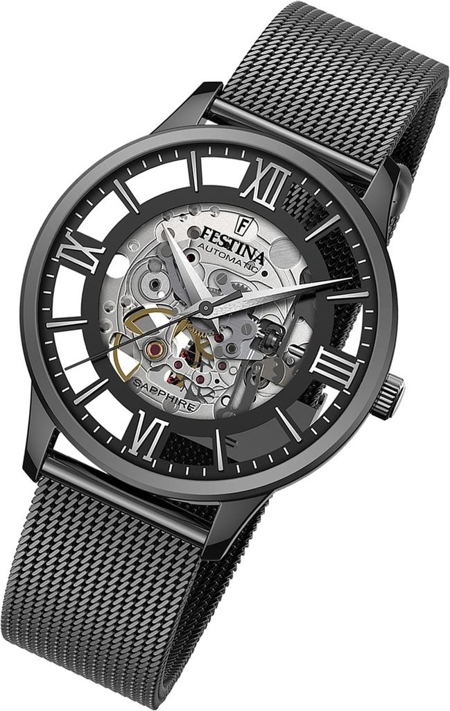 Festina Herren Uhr Elegant Edelstahl Armbanduhr schwarz Produktbild 