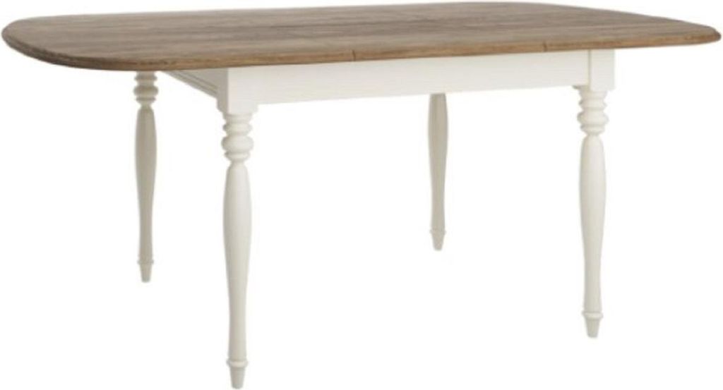 Casa Padrino Luxus Jugendstil Esstisch Braun / Cremefarben 140-190 x 95 x H. 77,5 cm - Ausziehbarer Massivholz Esszimmertisch - Esszimmer Möbel