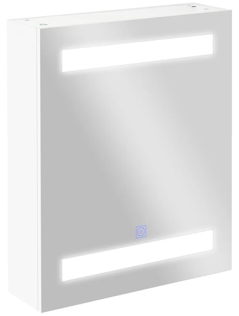Armoire de toilette éclairage LED blanc avec double étagère de soin