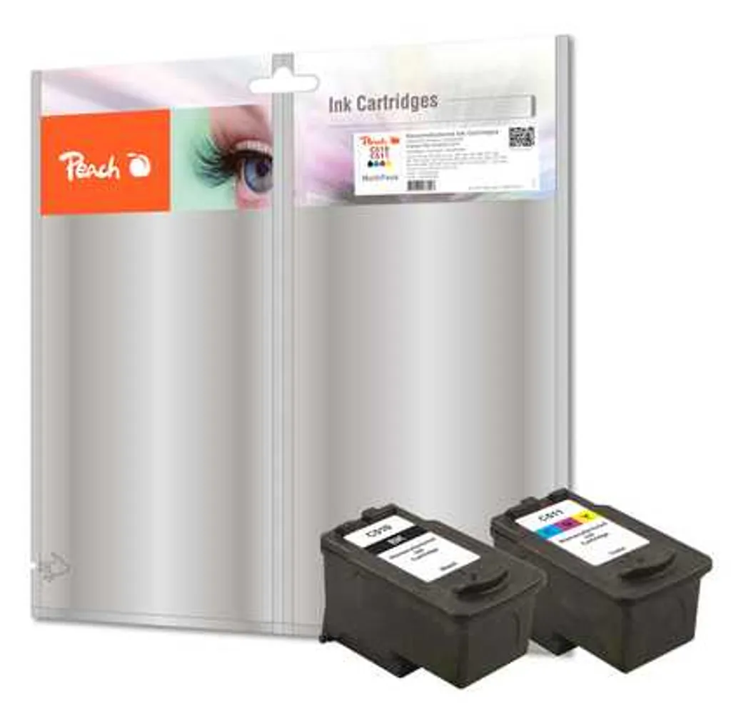 Cartouches d'encre Peach Multi Pack de 2 noir et couleur pour imprimante