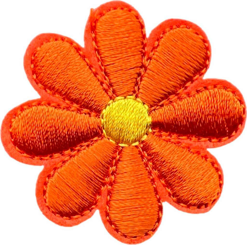 Gänseblümchen-Blumen-Emblem-Aufnäher zum Aufbügeln, Orange