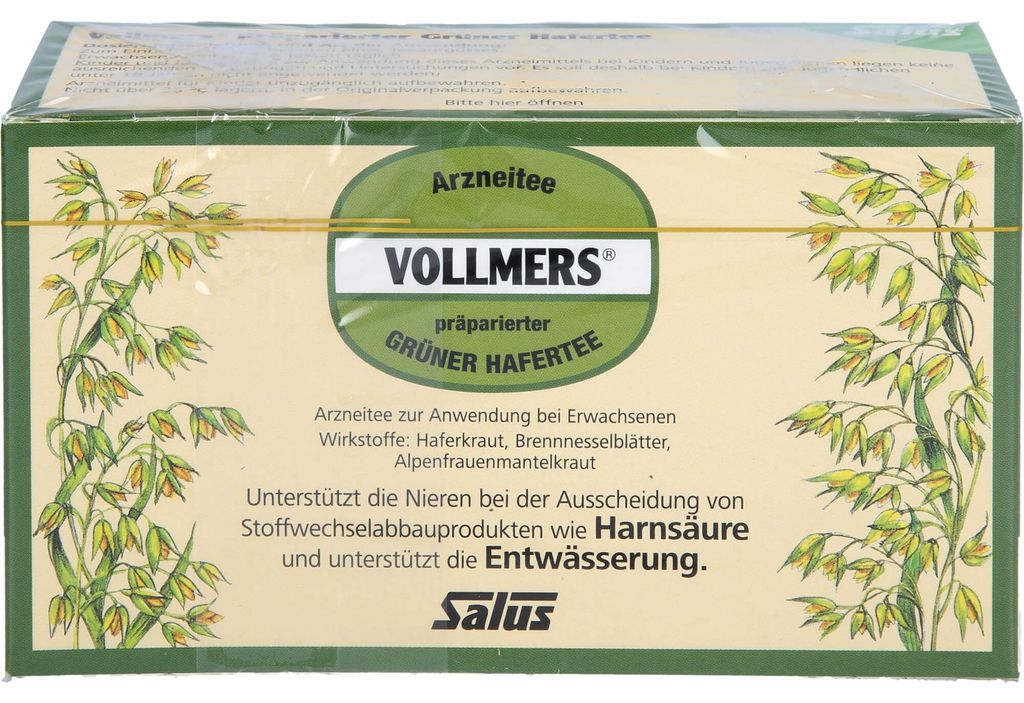 VOLLMERS präparierter Grüner Hafertee, 15 St. Filterbeutel Produktbild 