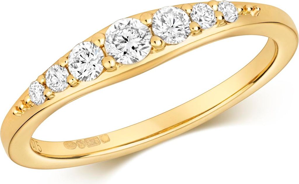 Funkelndes Feuer 9 Karat (375) Gold Diamant Damenring Brillant-Schliff 0.33 Karat GH - SI3-I1, 57 (18.1); TRS34799RSP