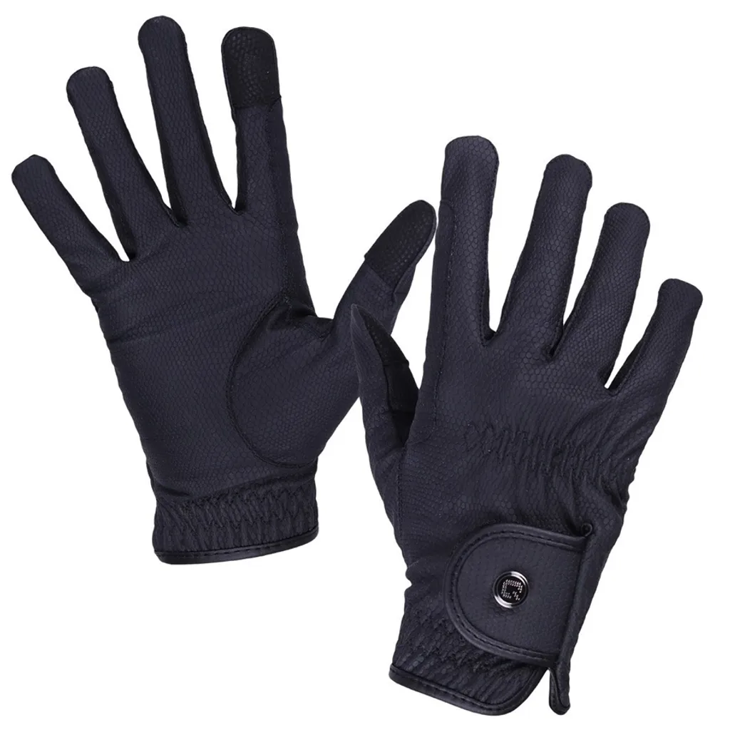 Gants d'équitation QHP Force souples et résistants pour le sport hippique