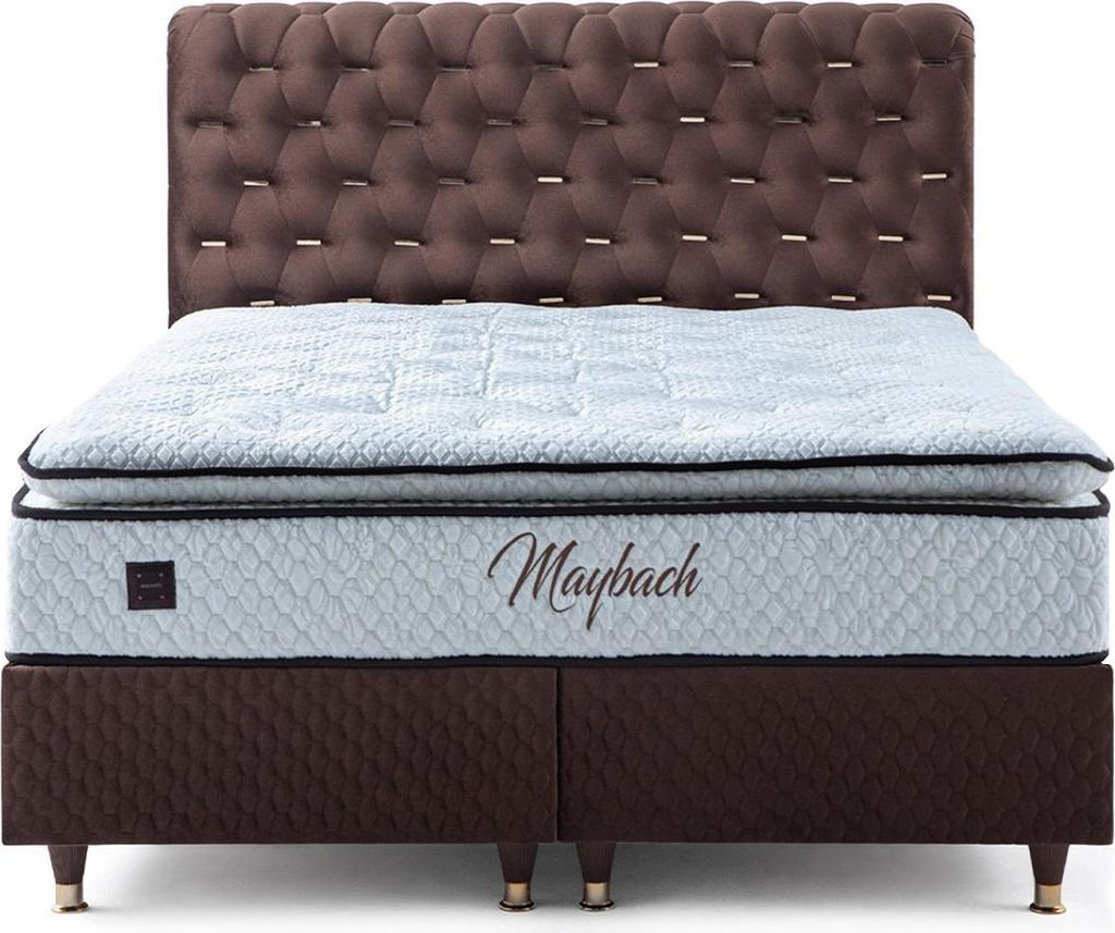 Braunes Doppelbett Designer Rechteckiges s Schlafzimmer Bett