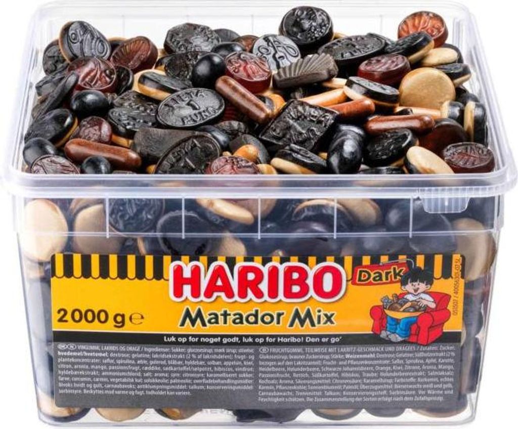 Haribo Matador Mix Dark 2kg Vorratspack dunkles Lakritz Produktbild 