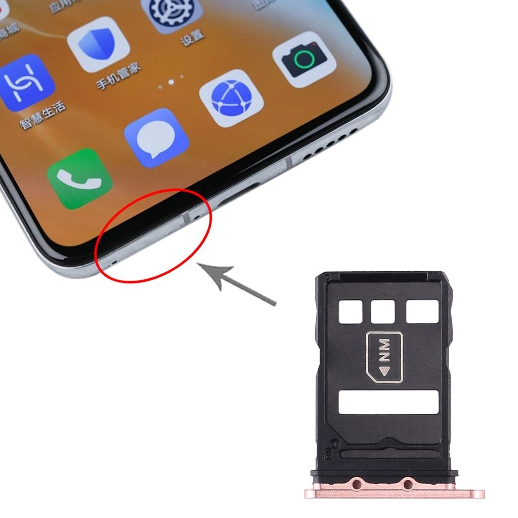 Für Huawei P40 NM Card Halter + SIM Card Tray Karten Halter + Micro SD Gold Neu