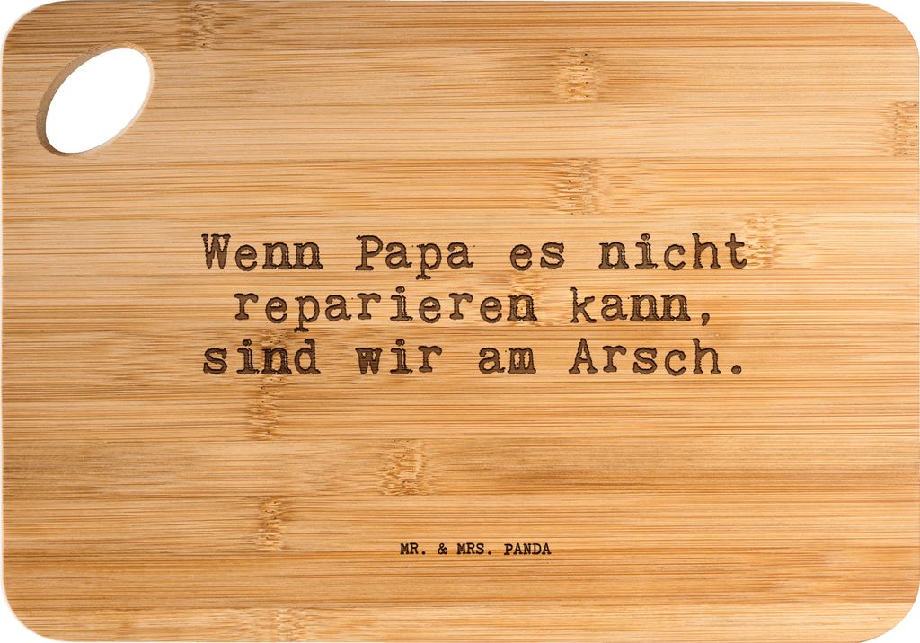 Mr. & Mrs. Panda Frühstücksbrettchen Wenn Papa es nicht... - Transparent - Geschenk, Vatertag, bester, jausenbrett, Frühstücksbrett, Schneidebr...