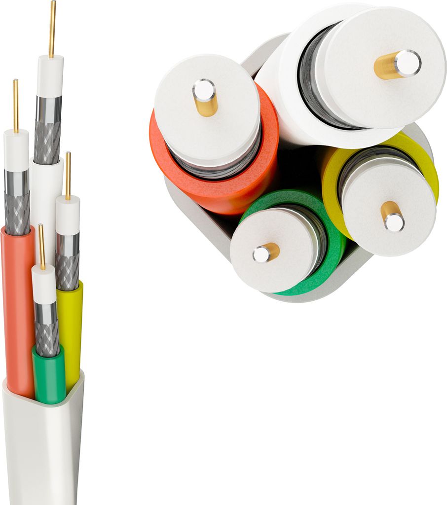 hb-digital 10m Koaxialkabel Quattro 100dB 2 Fach geschirmt Stahl Kupfer Außen Durchmesser 19mm 4 in einem