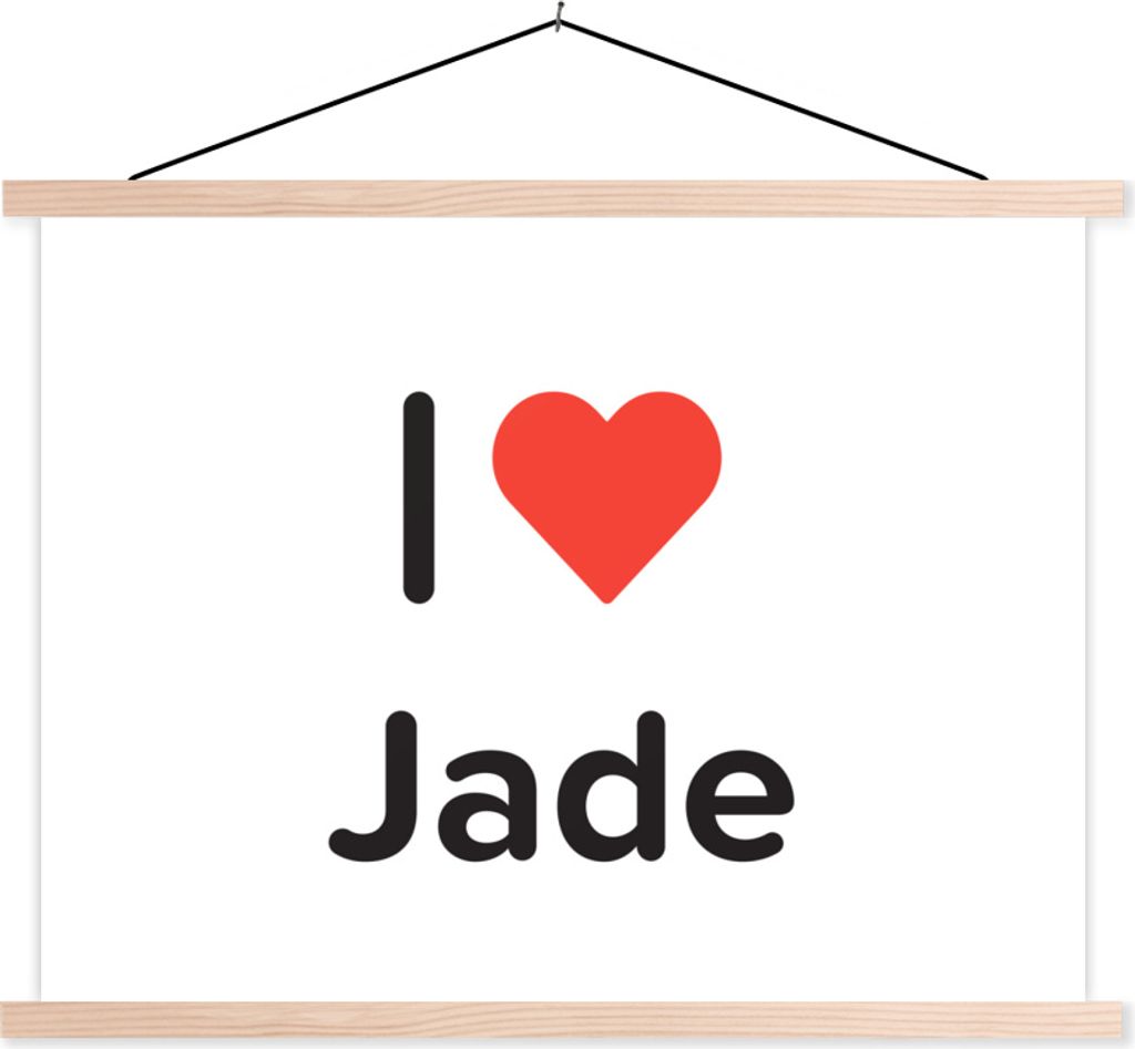 MuchoWow Textilposter Ich liebe - Jade - Mädchen 60x45 cm mit holzfarbenen Rahmen - Bild