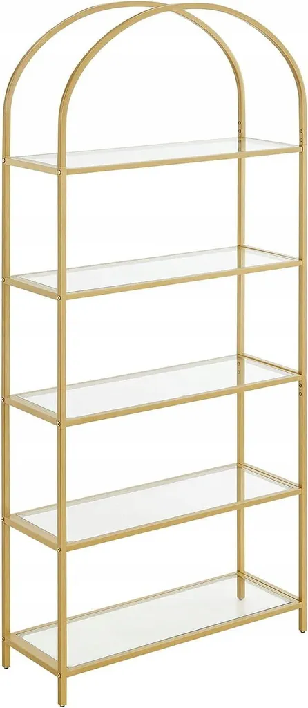 Bibliothèque design Or en métal 183 cm - Grand rayonnage pour décoration