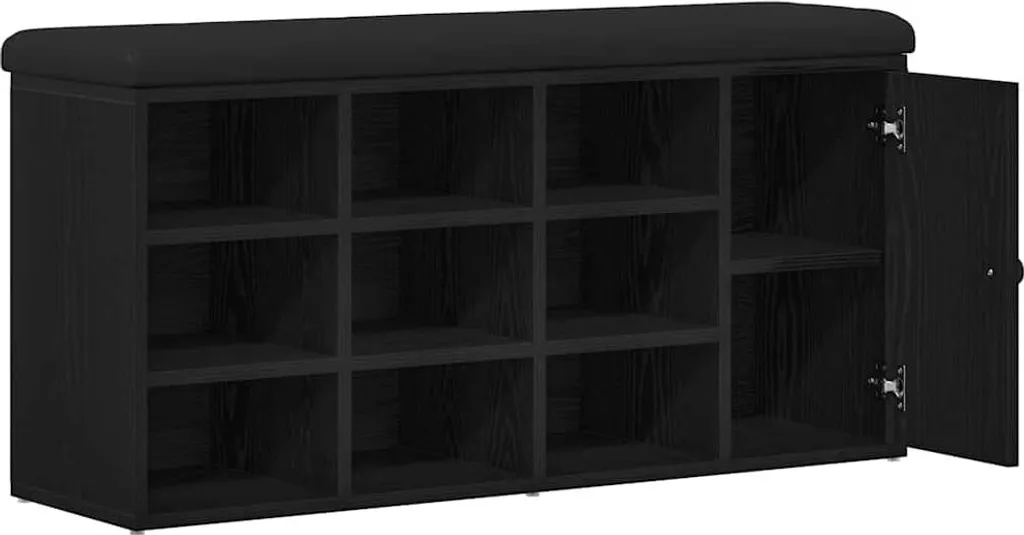 Banc d'entrée avec rangement noir - Solution idéale gain de place - 5