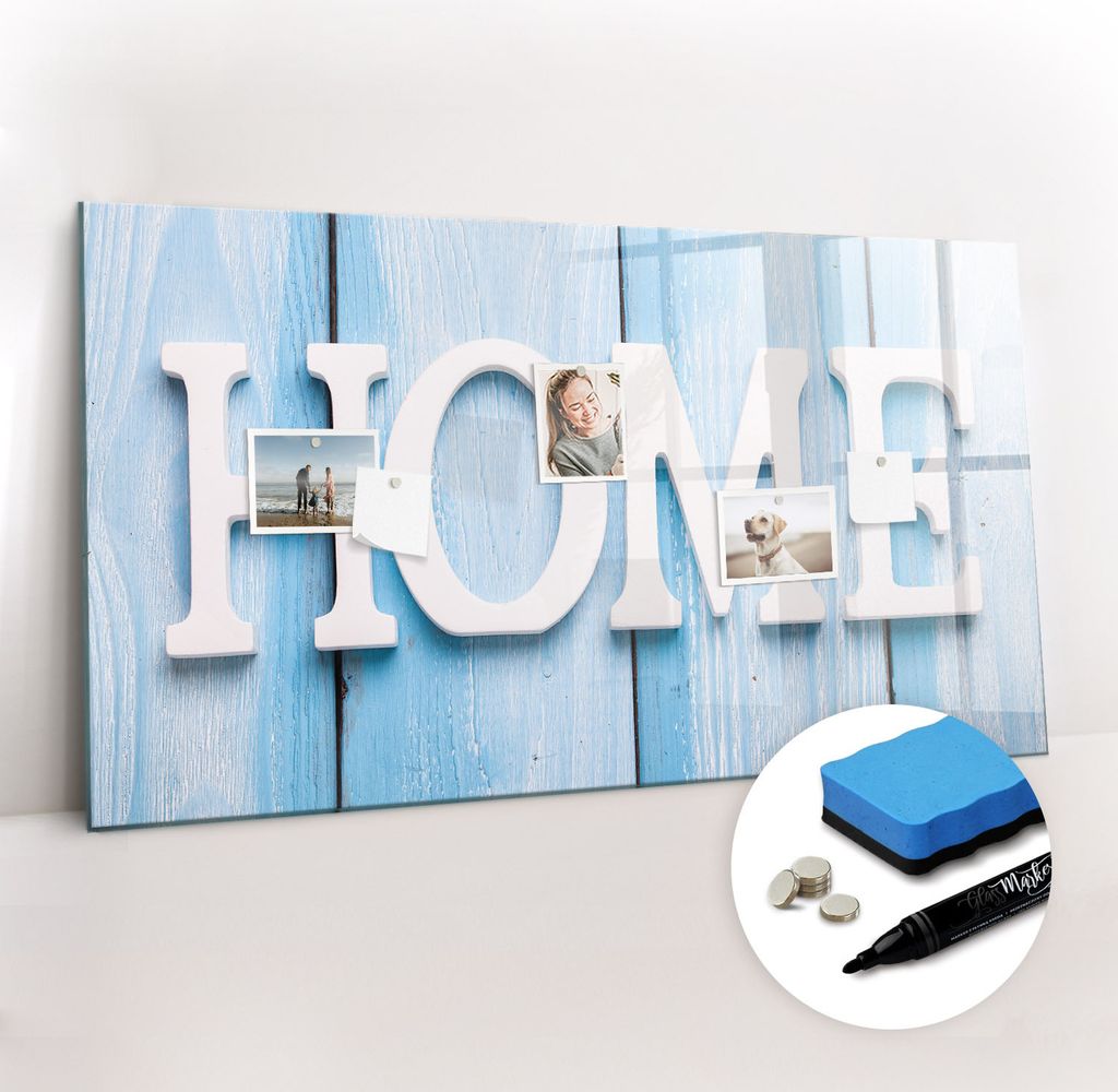 Magnetpinnwand Memoboard - Zubehörsatz - Schwarzer Marker + Schwamm + Magnete - 120 x 60 cm - Hausinschrift