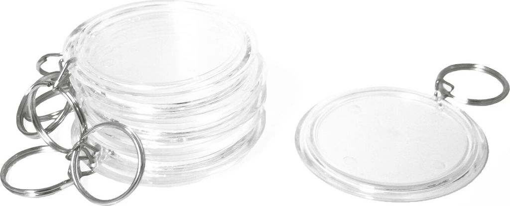 EDUPLAY 240-066 Button Schlüsselanhänger, transparent (12er Pack)