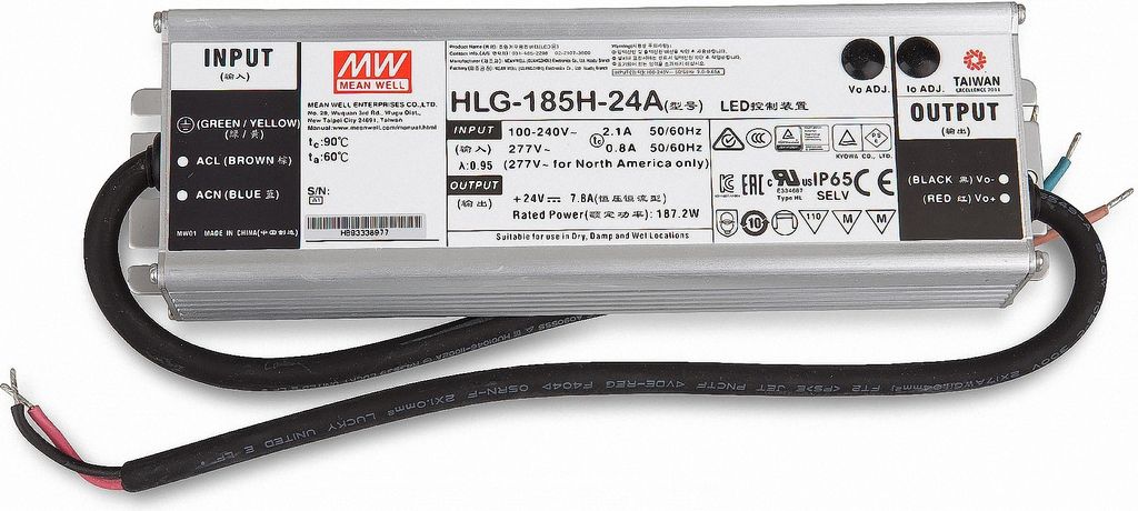 Mean Well HLG-185H-24A SNT 24V/DC/0-7,8A/ 187W IP65