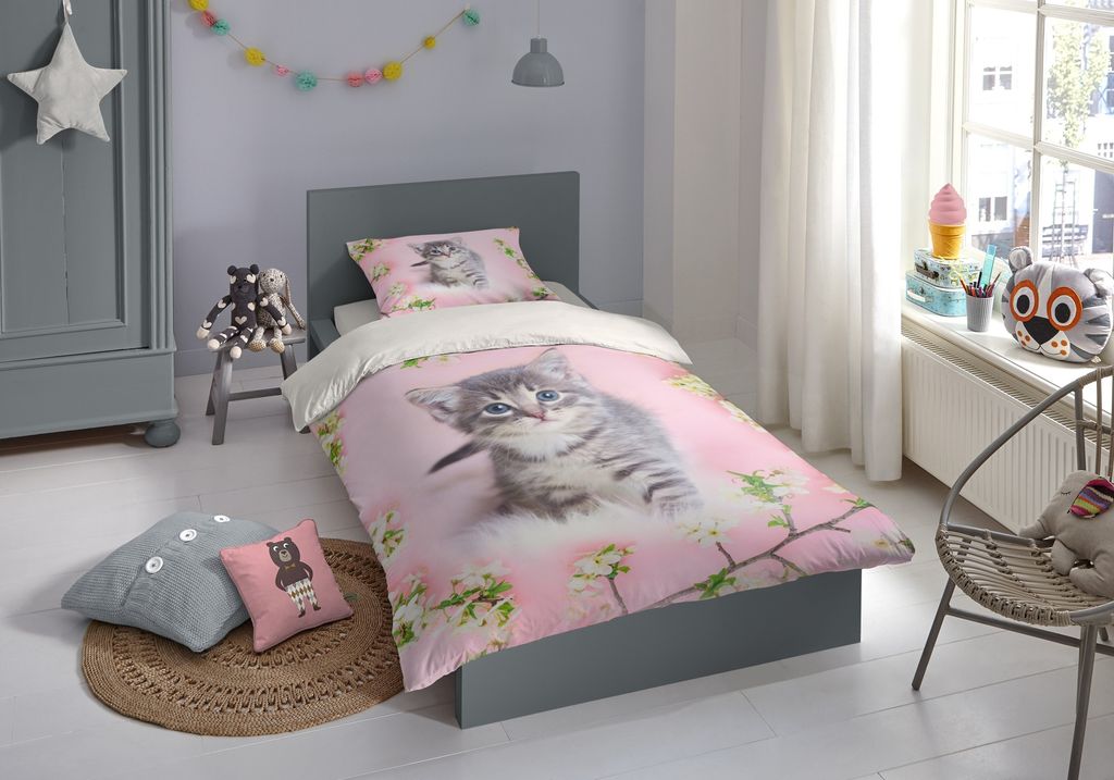 Good Morning Kinder Bettwäsche mit Katze - 135x200 cm - Produktbild 5