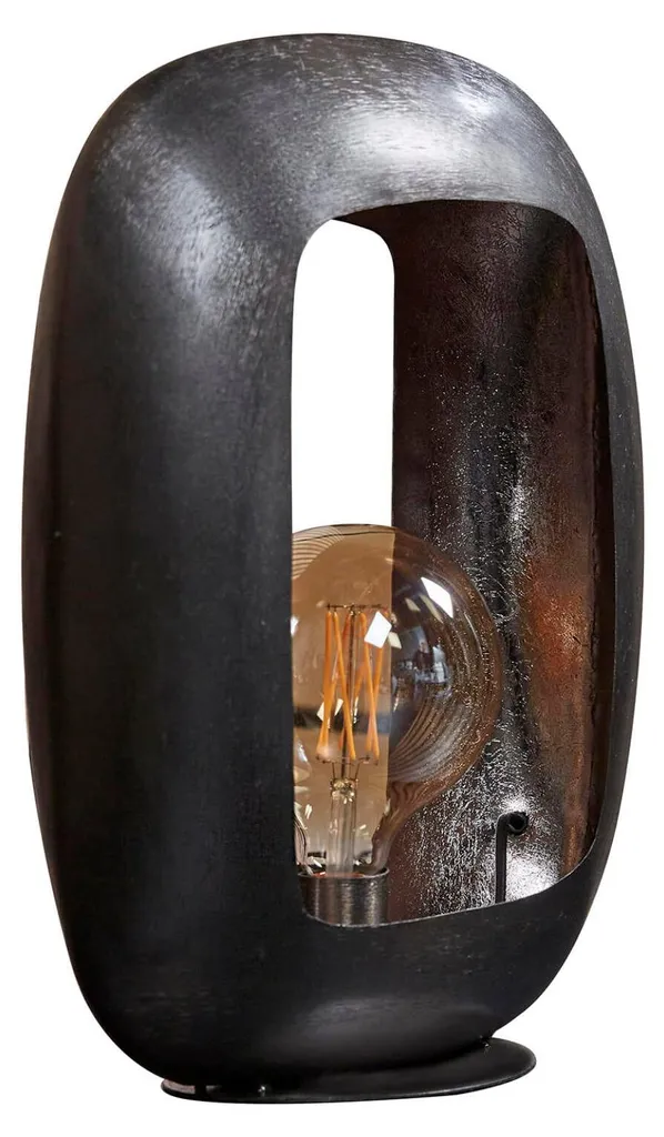 Lampe de bureau Arc FURNLUX Noir et Argent 34cm - Finition bicolore