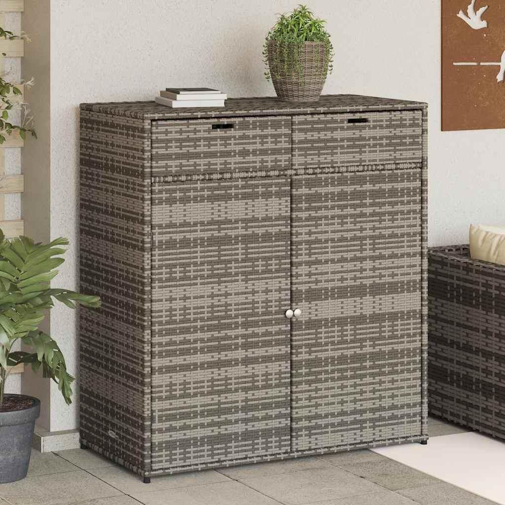 vidaXL Zahradní skříňka šedá 105x55x113 cm poly ratan Obrázek produktu 