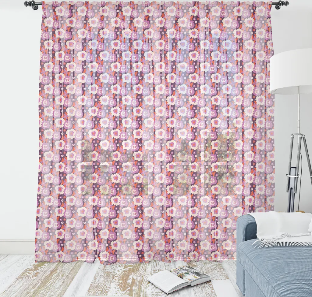 Tapisserie Murale pour Chambre ou Salon Déco Fleurs Abstraites 180x274cm