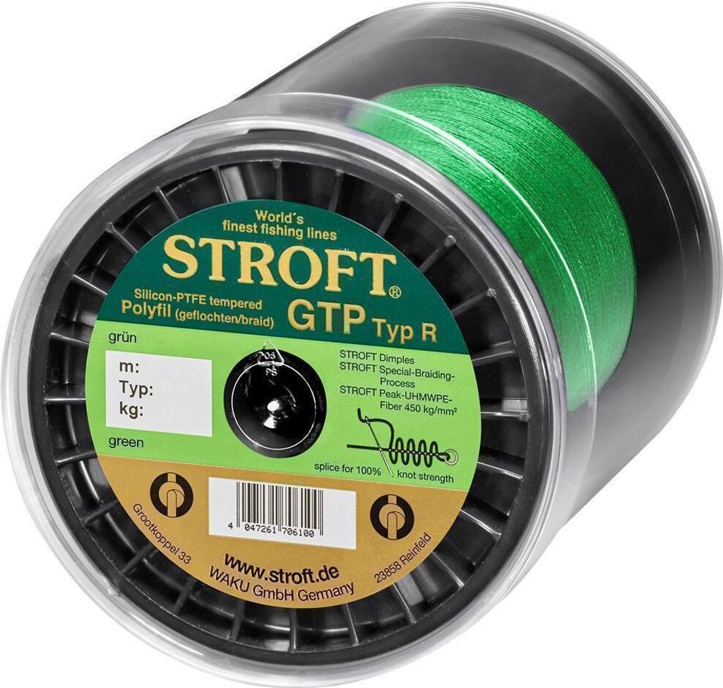 STROFT GTP Typ R Geflochtene Angelschnur 2000m grün R1-0,150mm-4,5kg