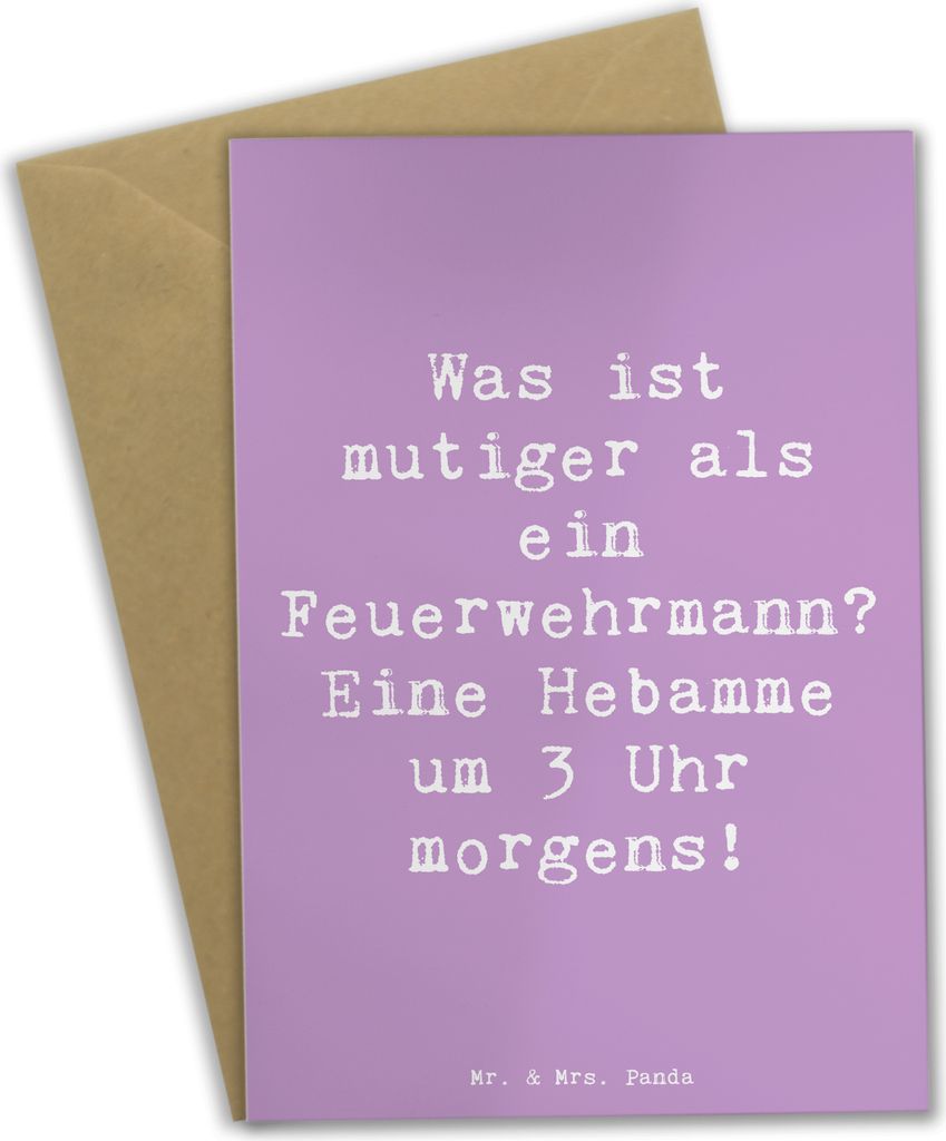 Mr. & Mrs. Panda Beileidskarte Spruch Mutige Hebamme - Lavendeltraum - Geschenk, einladungskarten, Geschenke mit Herz, Geburtsbegleitung, babykarte...