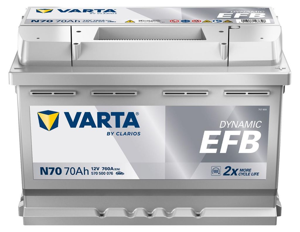 Batteria Varta Accu Dynamic EFB, 12V, 70Ah, 760A Immagine del prodotto 