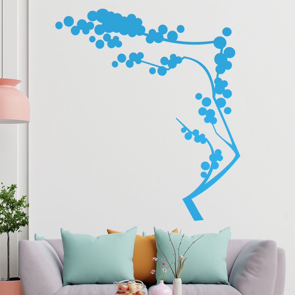 Ast mit Beeren Wandtattoo in 6 Größen - Wandaufkleber Wall Sticker - Dekoration, Küche, Wohnzimmer, Schlafzimmer, Badezimmer