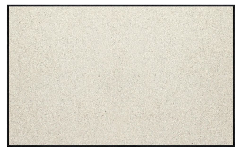 Floornovo Schmutzfangmatte Classic Decor & Uni Color - 120 cm x 75 cm - Sahneweiß - waschbare Fußmatte Innen und übderdachte Außenbereiche
