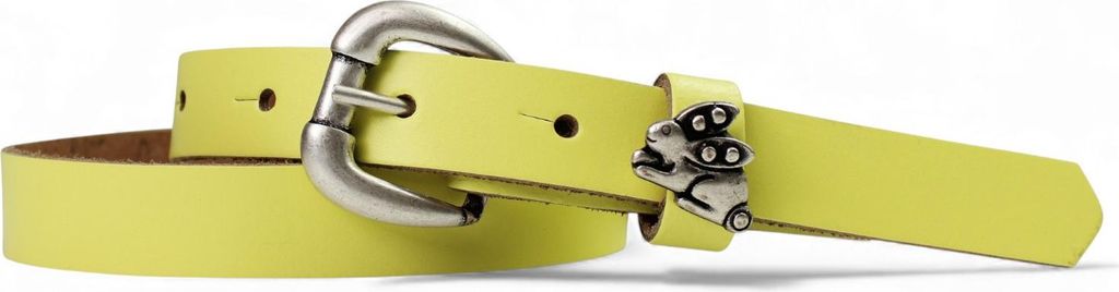 FRONHOFER süßer Kindergürtel mit silberner Häschen Niete, plastikfrei, 2 cm schmal