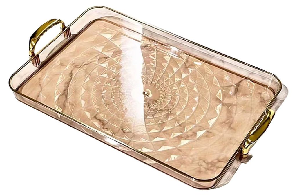 Transparente Servierplatte mit Griffen, vielseitig verwendbar, ideal für Obst, Snacks und Desserts, perfekt für Partys, stapelbar, dekorativ und ...