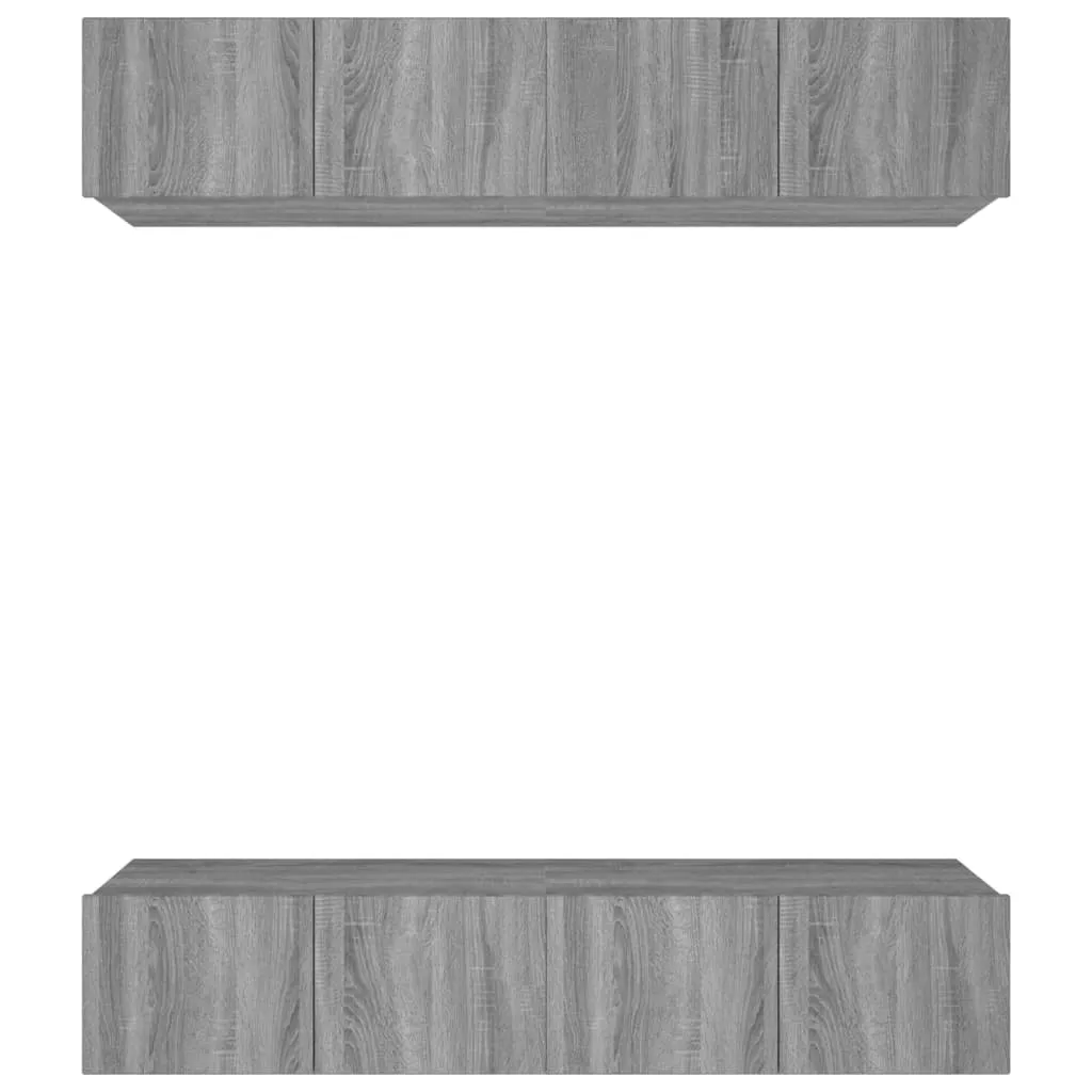 Set Arredo TV 4 Pezzi Grigio Sonoma 80x30x30 cm | Stile Nordic Design