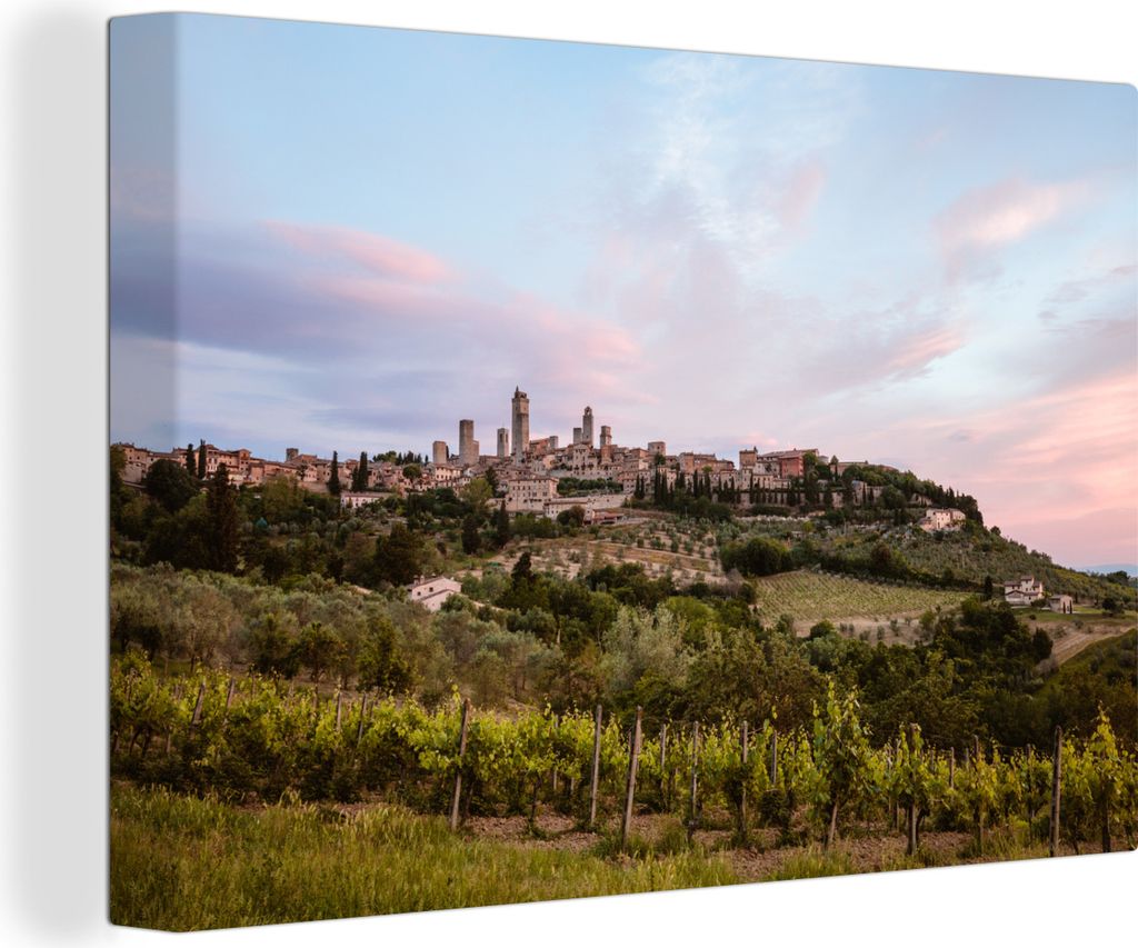 OneMillionCanvasses - Leinwandbilder - 140x90 cm, Weinberg in der Toskana, Wandbilder Kunstdruck Wanddekoration - Foto auf Leinwand - Gemälde au...