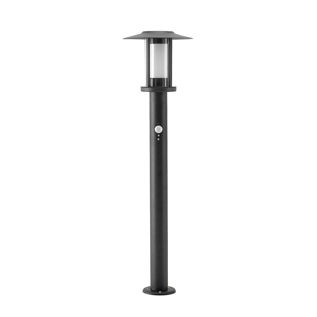 Lindby LED-Wegelampe Gregory, 76cm, Sensor, dunkelgrau, IP44