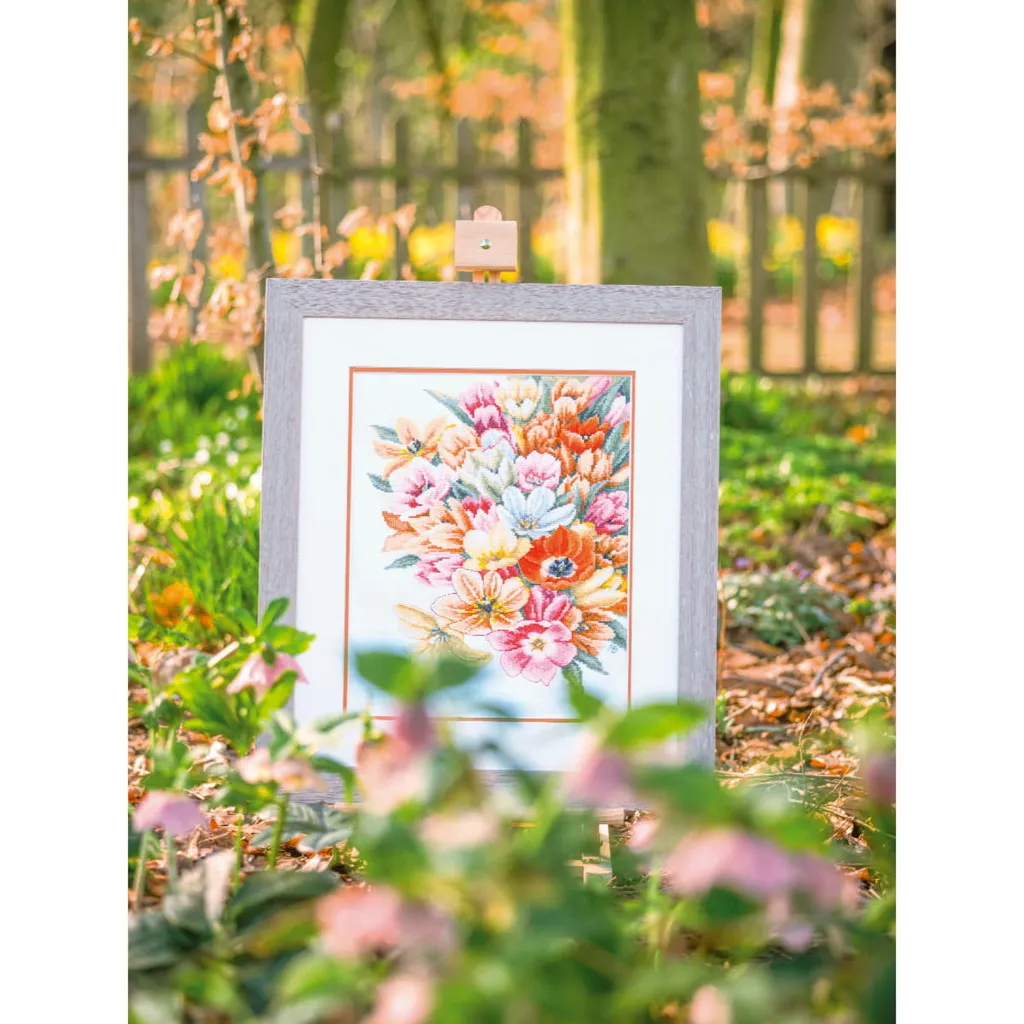 Kit Broderie Lanarte Tulipes Evenweave 28x37 cm Qualité Supérieure - 3