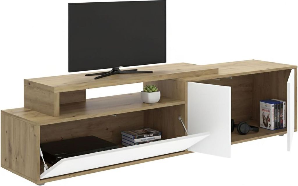 Benton - TV-Schrank, 40x185x47h cm Weiß, Modular
