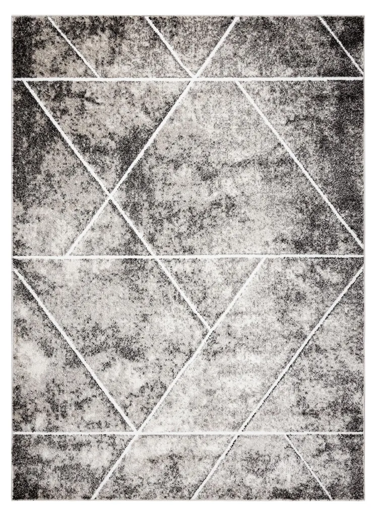 Tapis Géométrique Structural Gris et Beige MATEO Design Triangles - 3