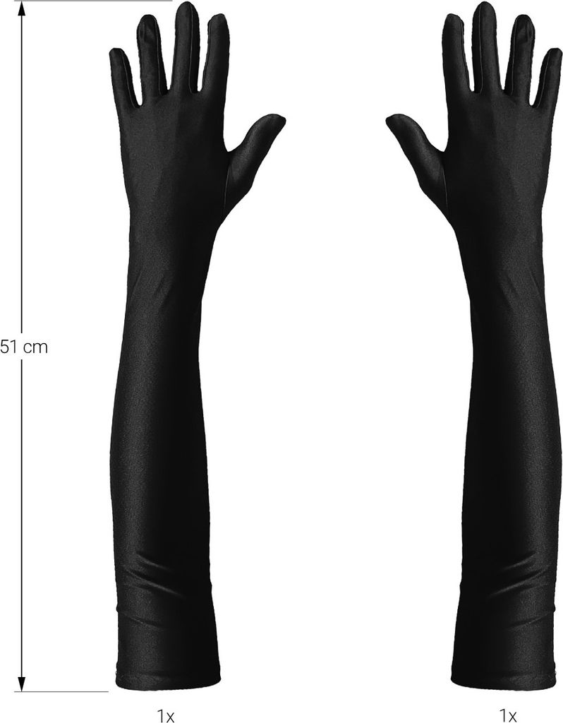 Oblique Unique Damen Handschuhe Lang schwarz Handschuh fr