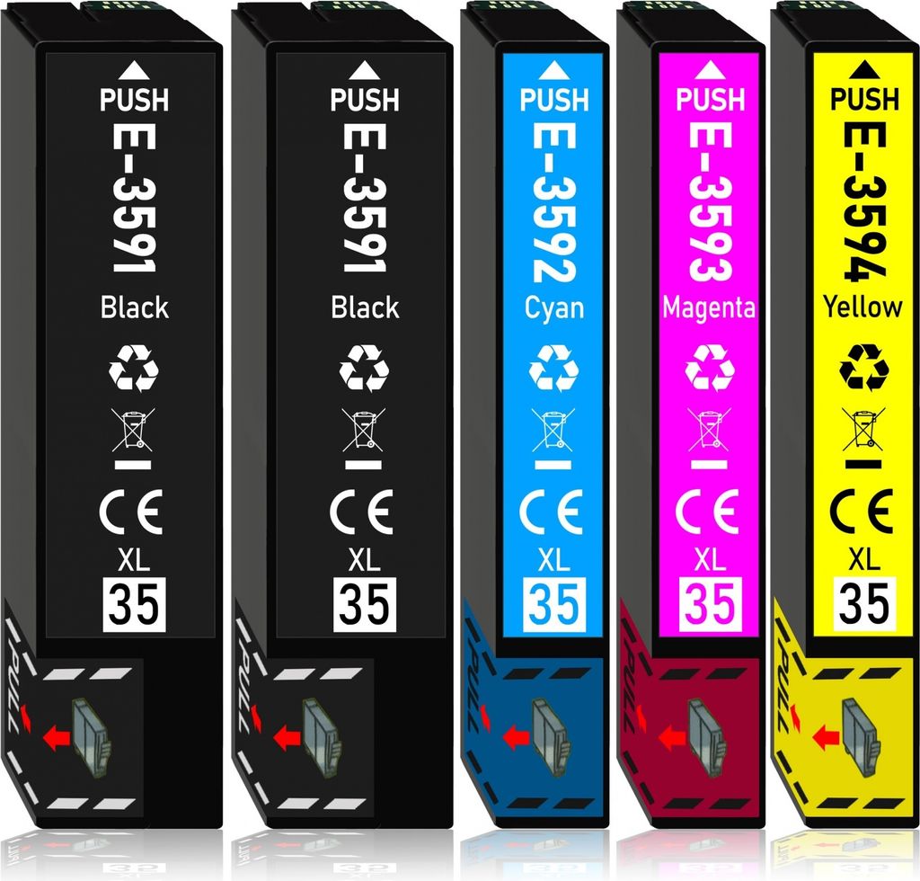 5er Pack Druckerpatronen 35 35XL kompatibel mit Epson WF-4720