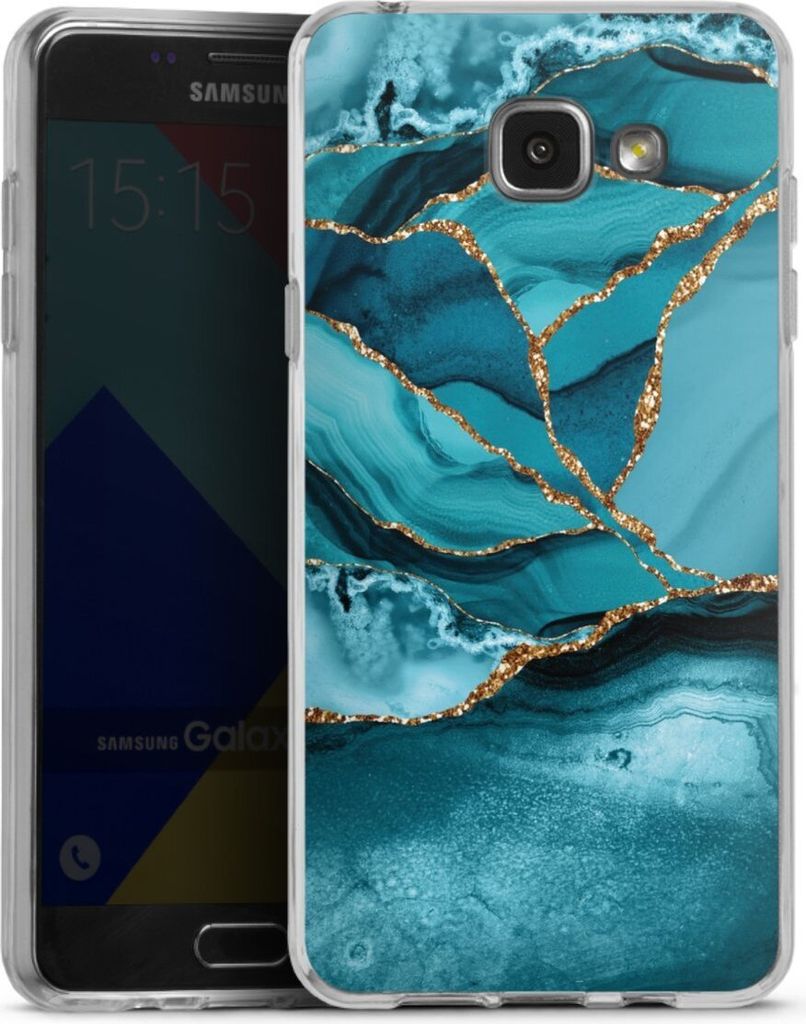 DeinDesign Handyhülle für Samsung Galaxy A5 (2016) Silikon Hülle Case Smartphone Schutzhülle Edelstein Glitzer Look Marmor